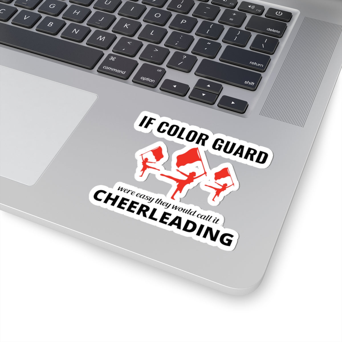 Color Guard Not Cheerleading Sticker Vinyl: Twirling Dancer Design, Flag Twirling, Marching Band