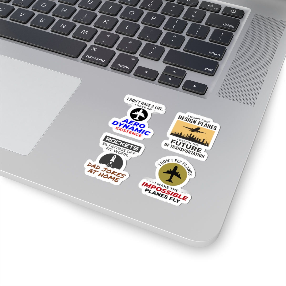 Aerospace Engineer Sticker Pack – 4 PCS Funny Rockets At Work Dad Jokes Impossible Planes Decal Set for Dads