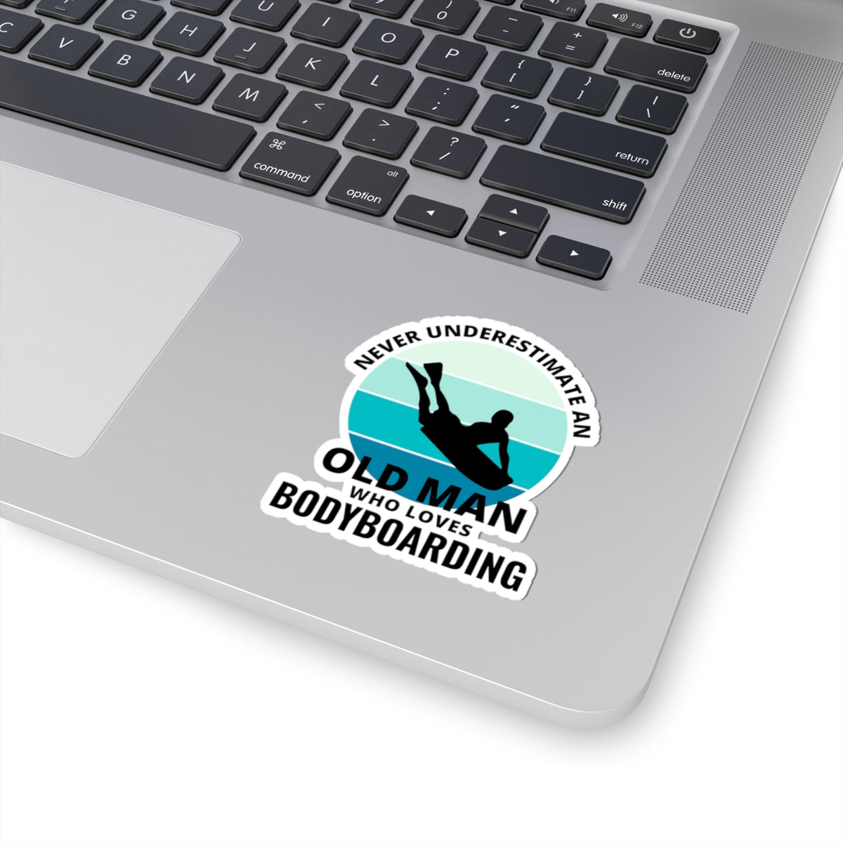 Bodyboarding Old Man Sticker - Surf Passion Vinyl Decal for Wave Riders & Ageless Adventurers