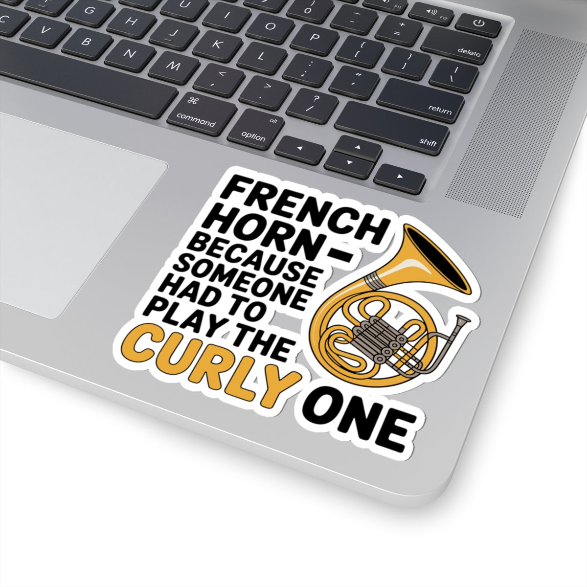 French Horn Sticker - Curly Instrument Vinyl Decal for Musicians, Band Members