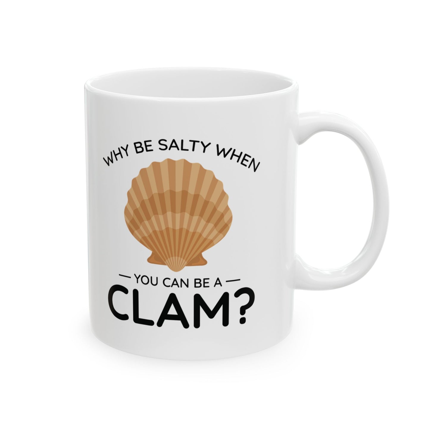 Be A Clam Mug, Funny Ocean Pun, Relaxing Beach Gift
