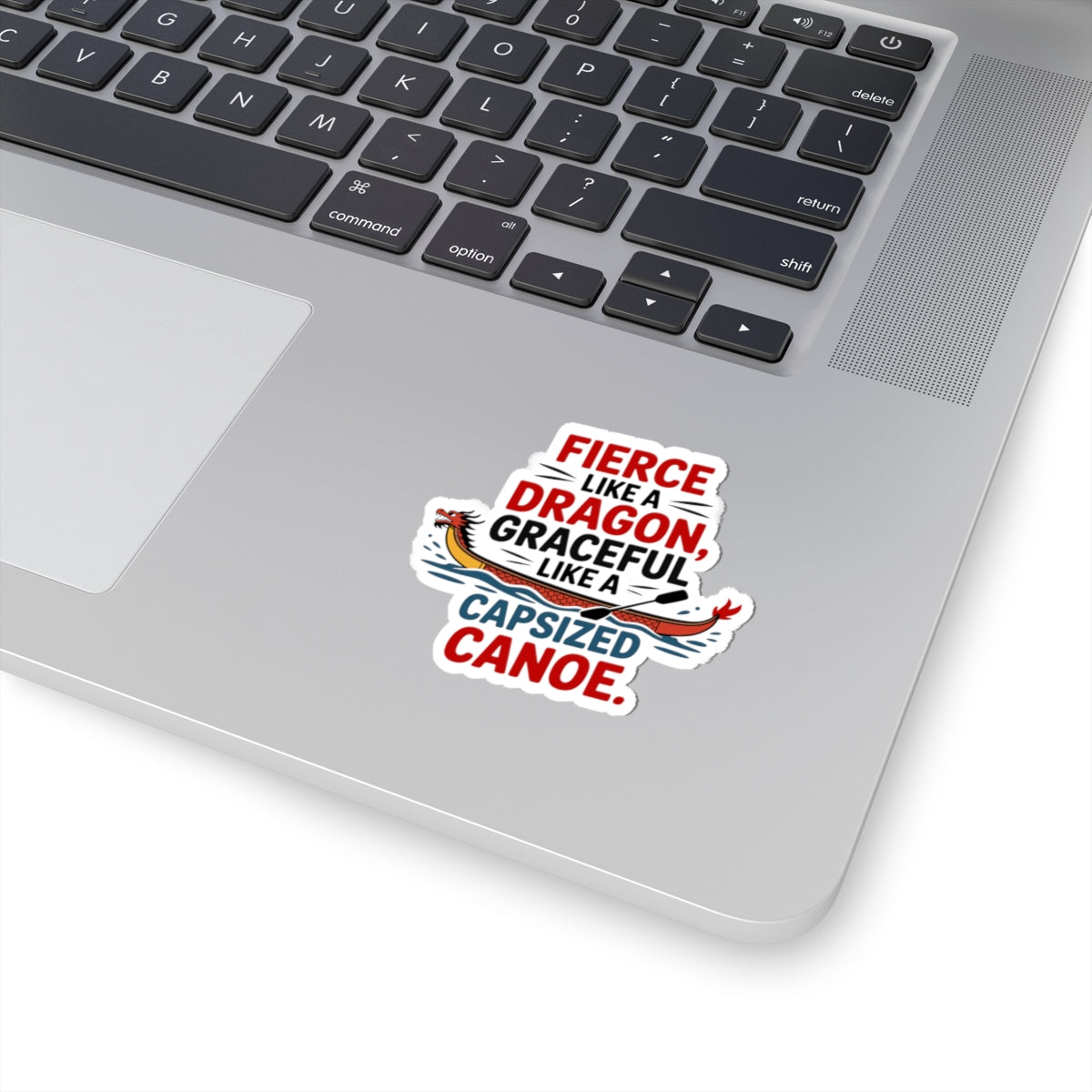 Humorous Dragon Boat Sticker - Fierce & Floppy Vinyl Decal for Paddlers & Rowing Teams