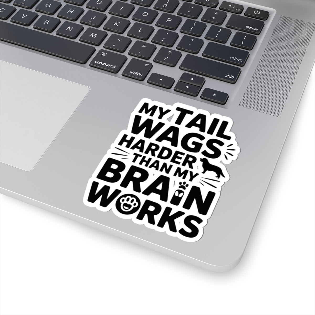 Funny Dog Tail Sticker - Playful Golden Retriever Vinyl Decal for Pet Lovers & Dog Owners