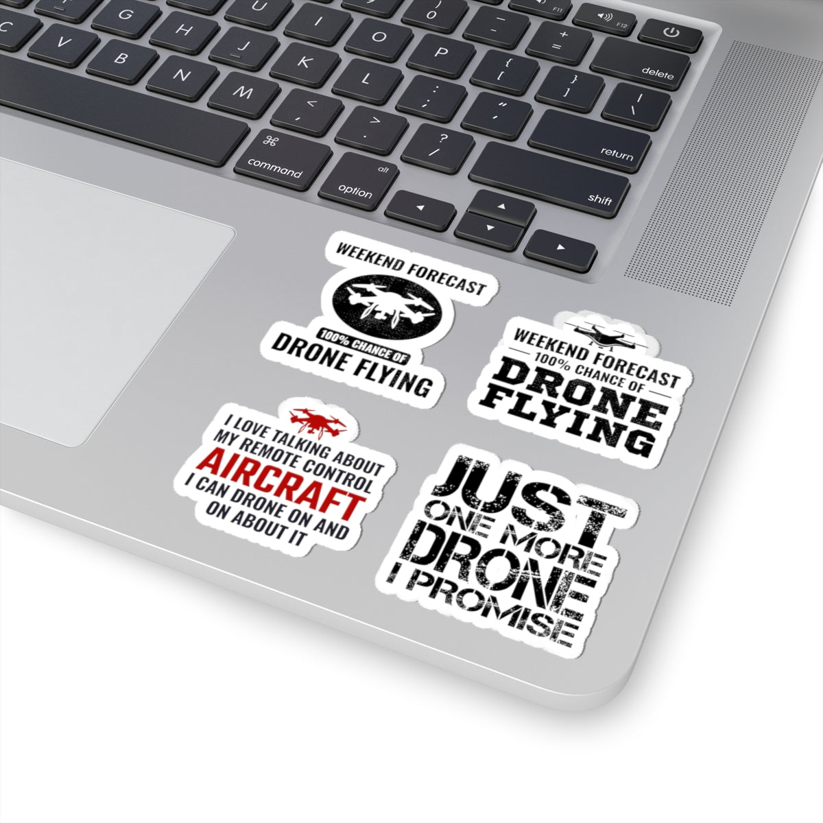 Drone Flying Sticker Pack – 4 PCS Funny Weekend Forecast RC Decals for Drone Pilots FPV Hobbyists