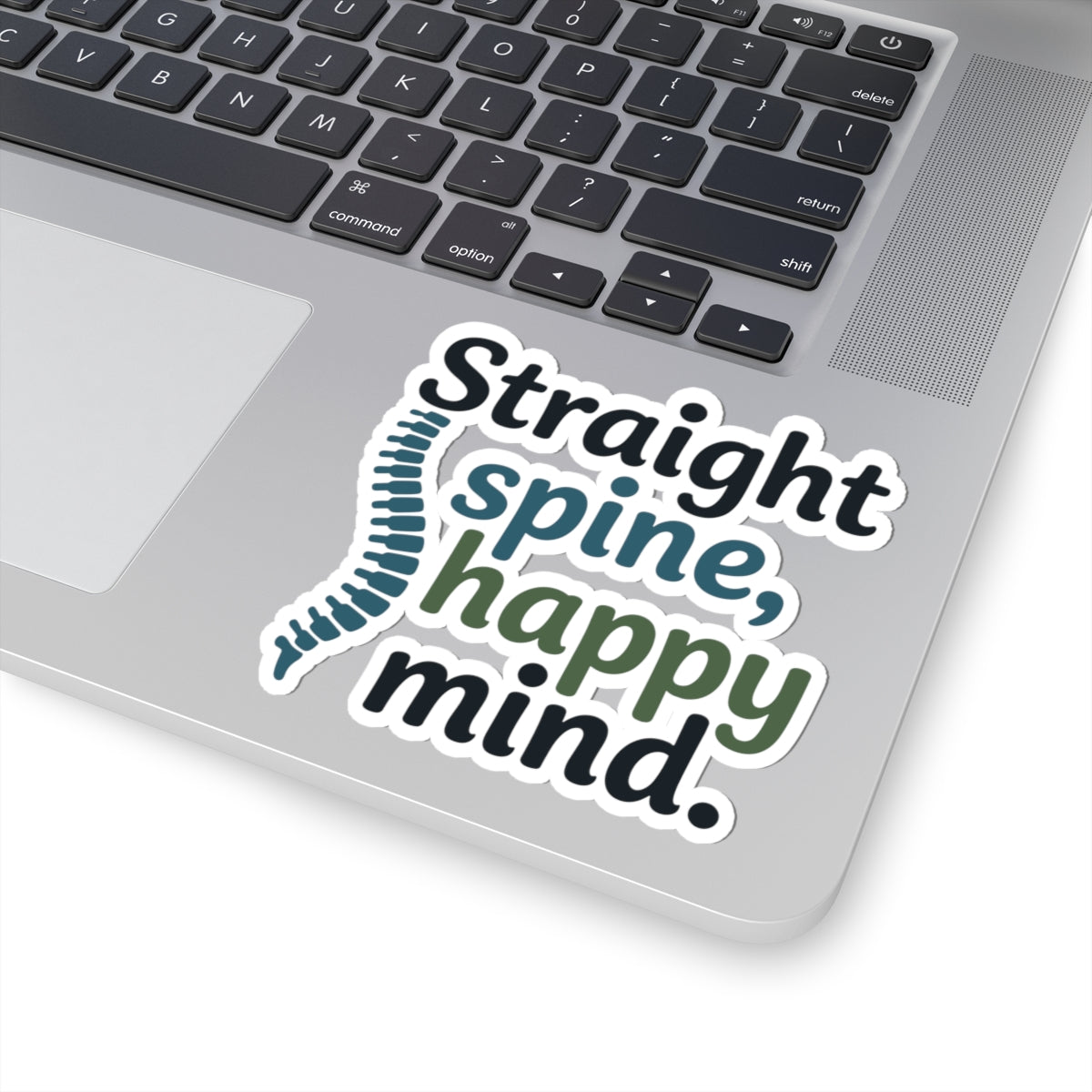 Happy Spine Sticker - Inspirational Chiropractor Vinyl Decal for Spine Health and Wellness