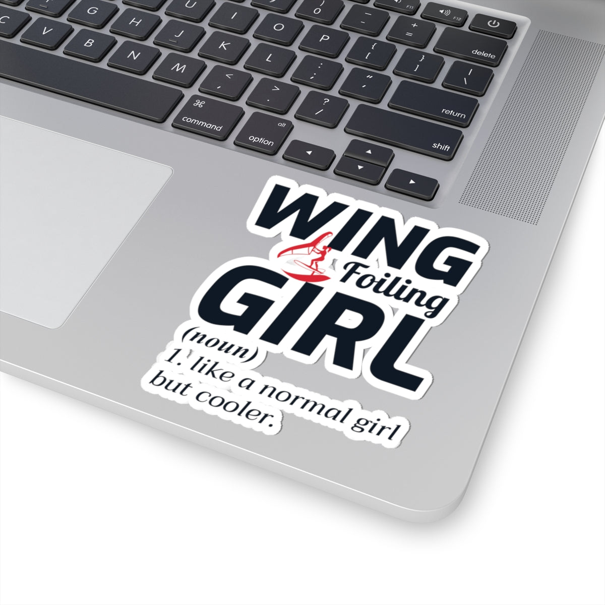 Wing Foiling Girl Sticker - Water Adventure Vinyl Decal for Female Athletes