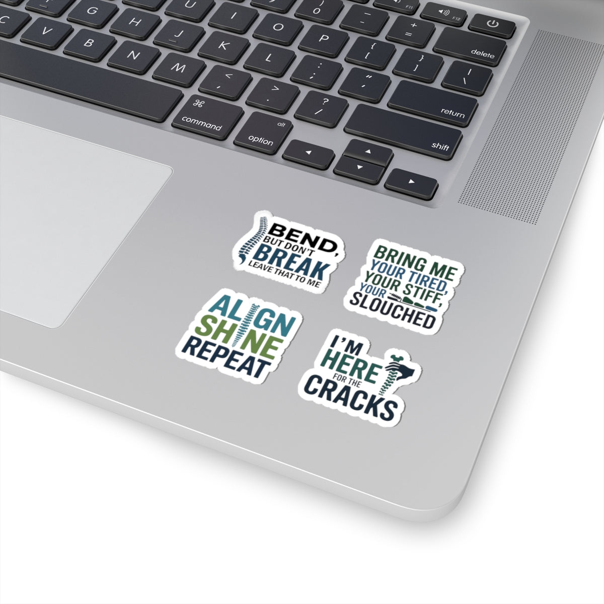 Chiropractor Sticker Pack – 4 PCS Funny Posture Humor Decals for Chiropractic Doctors Spine Adjusters