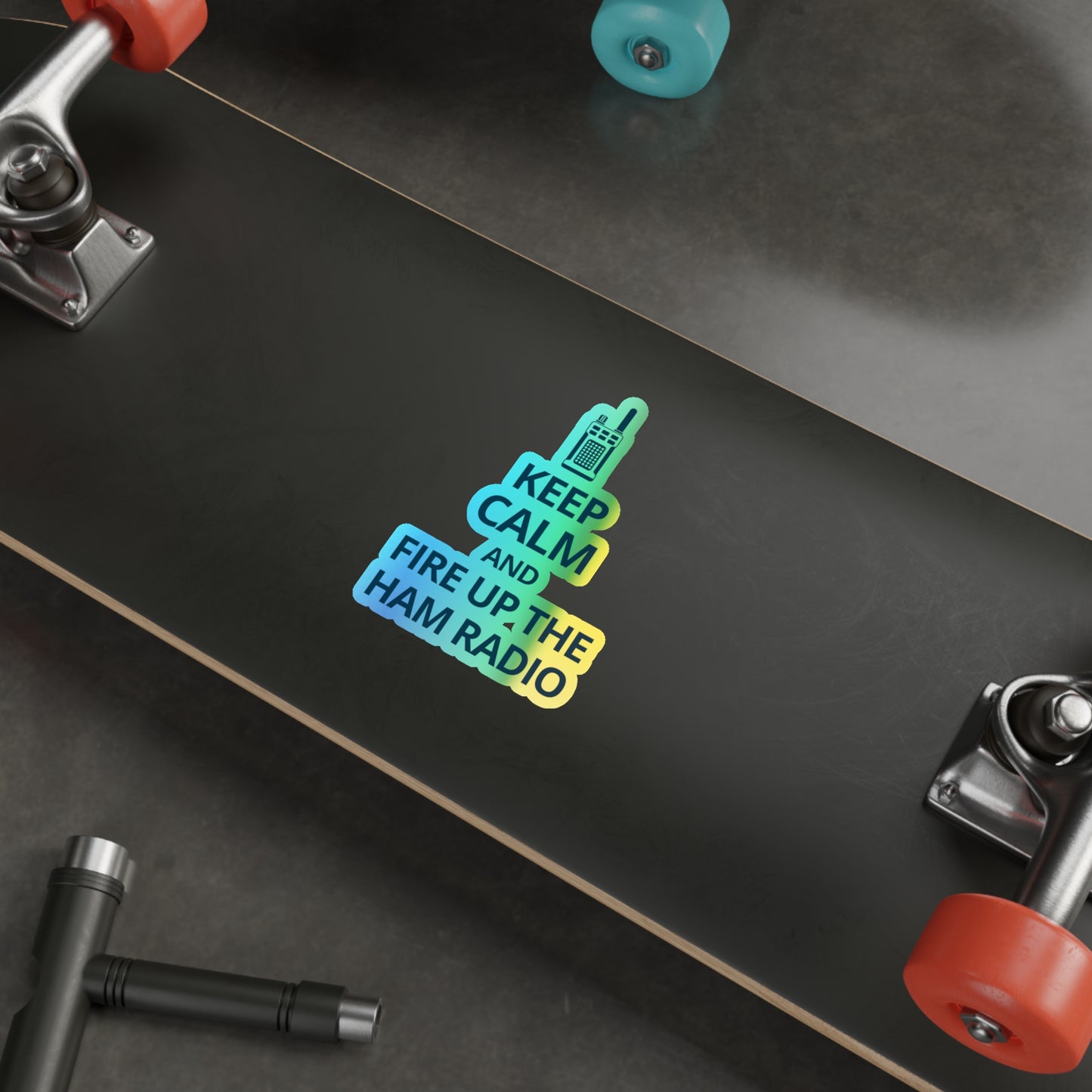 Amateur Ham Radio Operator Stickers Holographic Vinyl Decal - On Air & QSO for Radio Enthusiasts