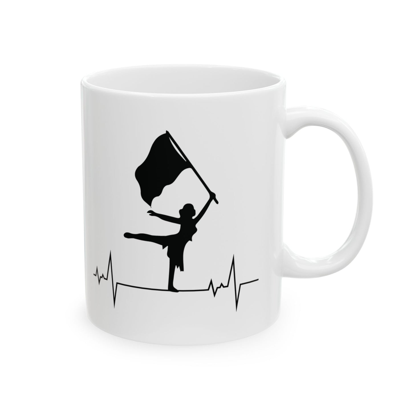 Color Guard Mug - Patriotic Spin Design for Performers & Fans