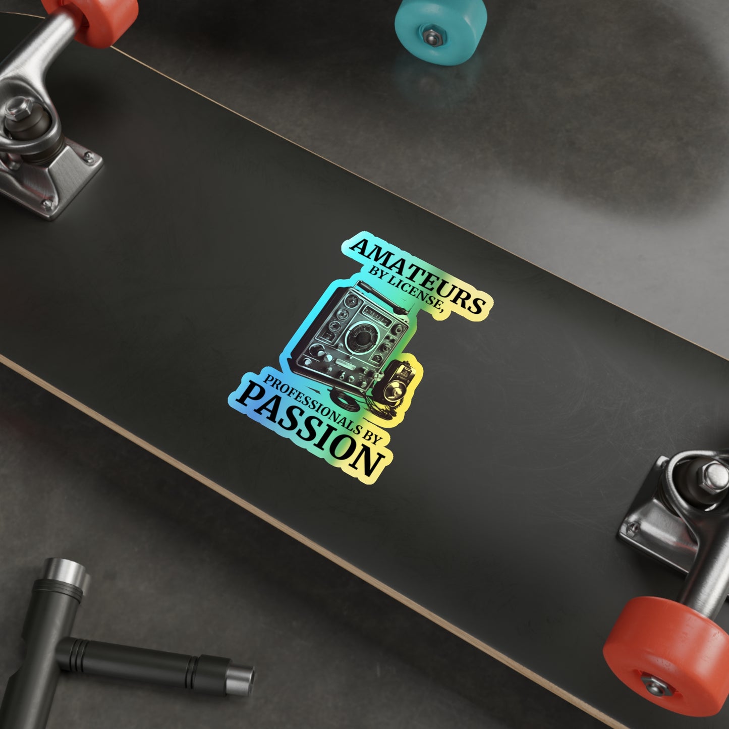 Amateur Ham Radio Operator Stickers Holographic Vinyl Decal - Licensed Operators & Radio Enthusiasts