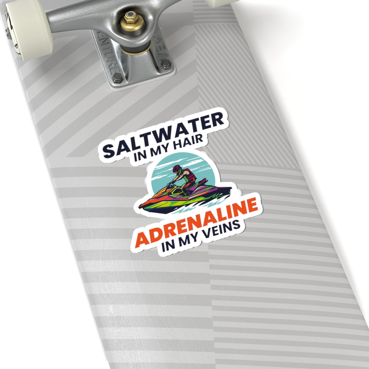 Saltwater Jet Ski Sticker - Adrenaline Watersports Vinyl Decal for PWC Riders & Ocean Enthusiasts