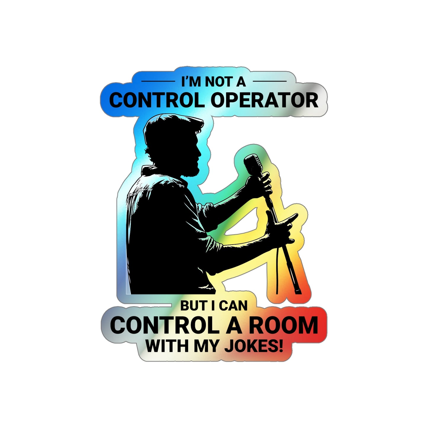 Amateur Ham Radio Operator Stickers Holographic Vinyl Decal - QSO Humor & Radio Comedian
