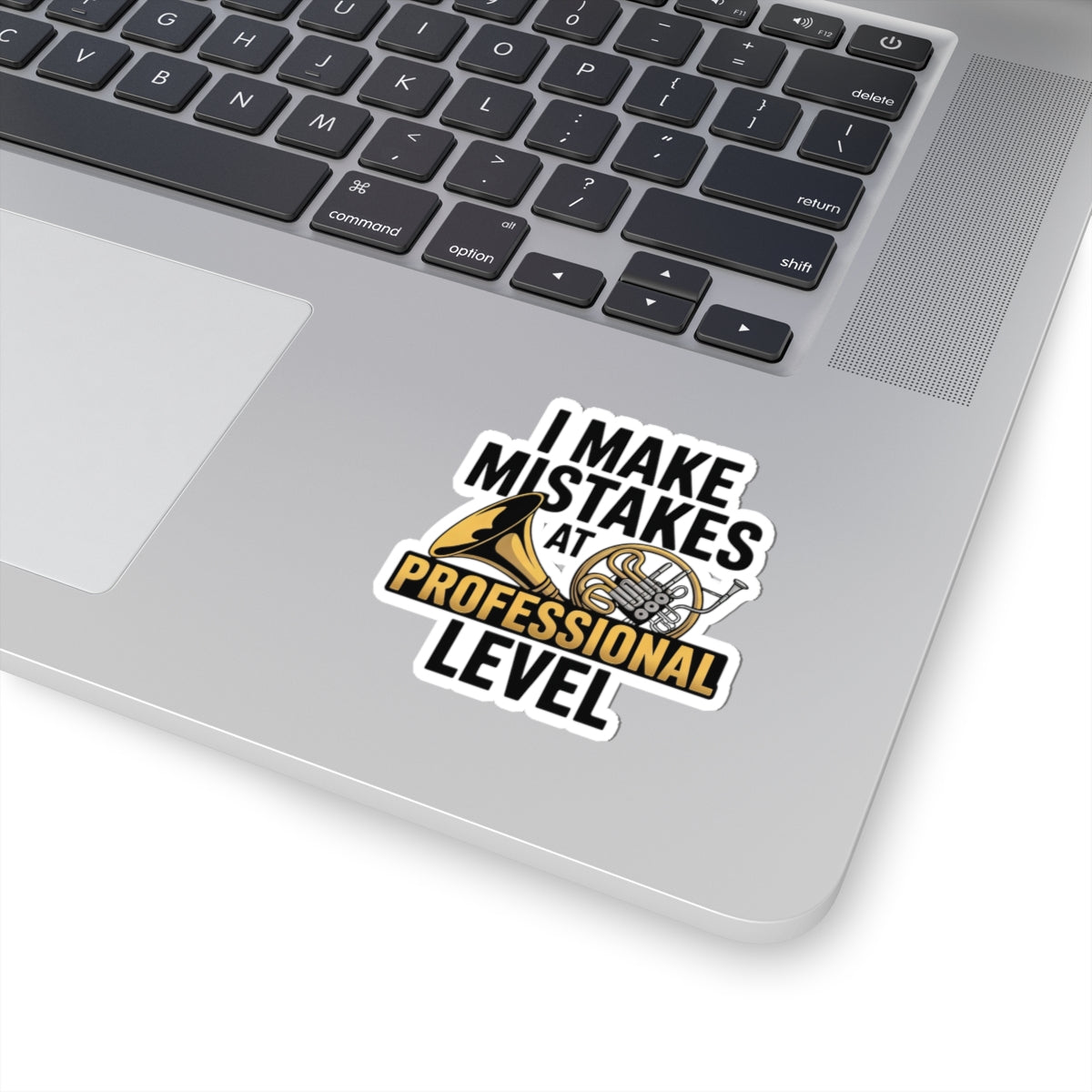 French Horn Humor Sticker - Professional Mistakes Vinyl Decal for Musicians
