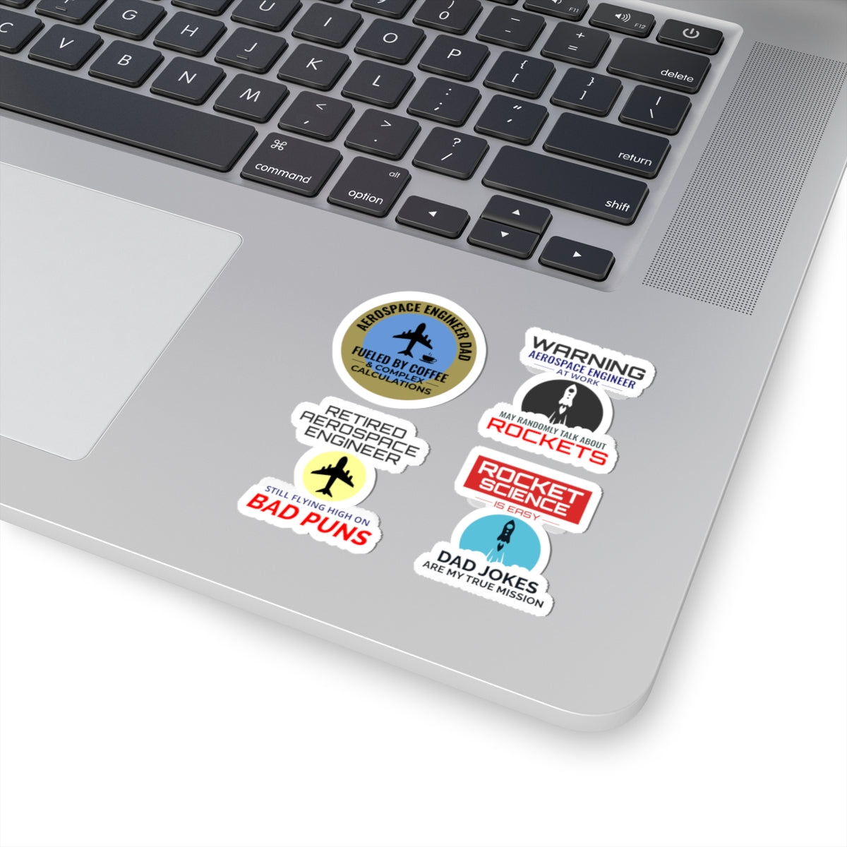 Aerospace Engineer Dad Sticker Pack – 4 PCS Funny Rocket Science Dad Jokes Bad Puns Decal Set for Engineer Dads