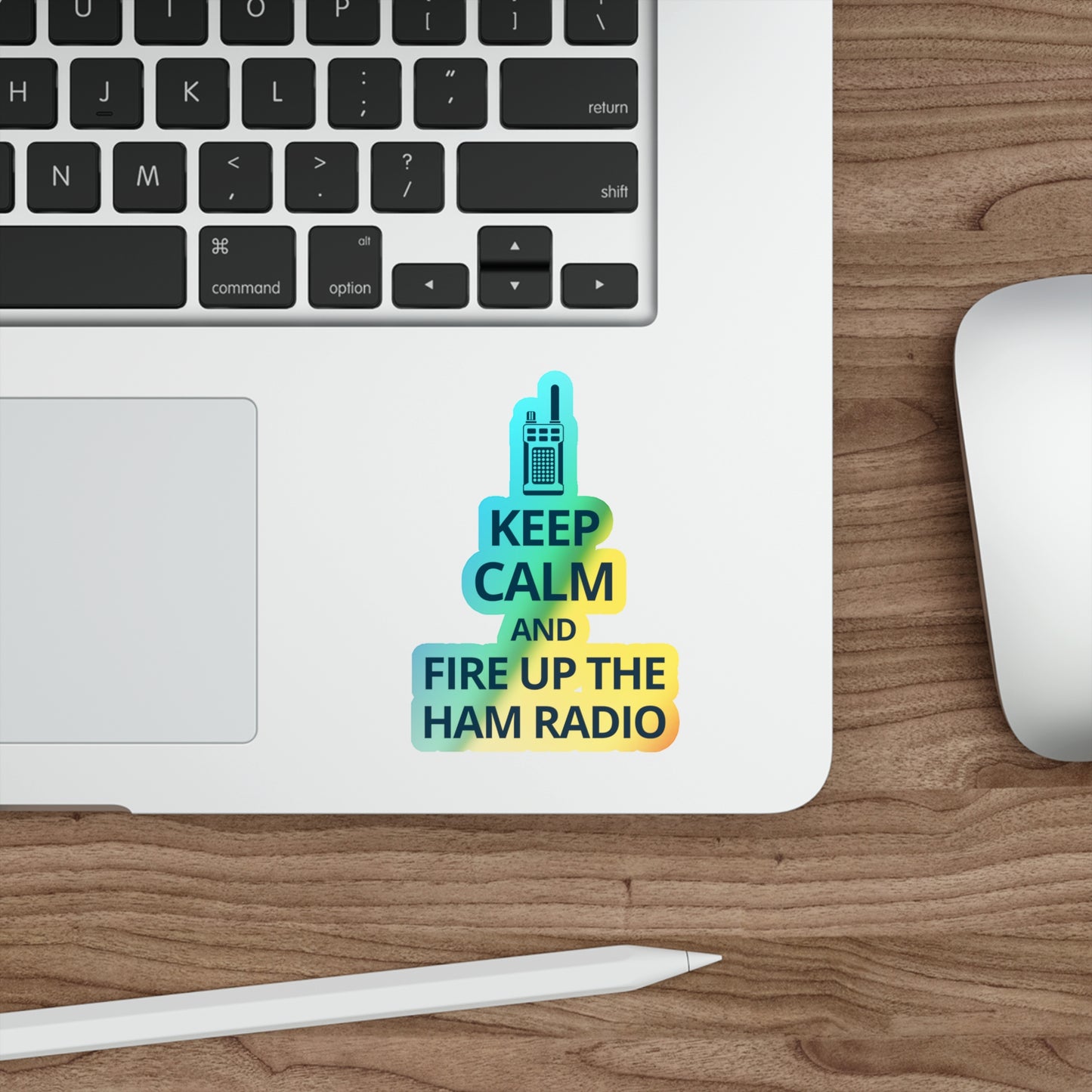 Amateur Ham Radio Operator Stickers Holographic Vinyl Decal - On Air & QSO for Radio Enthusiasts