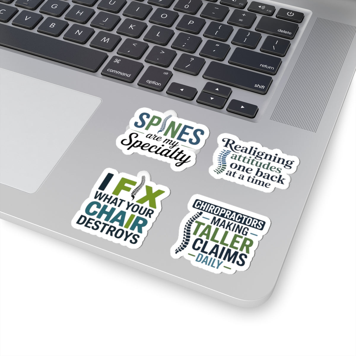 Chiropractor Sticker Pack – 4 PCS Funny Spine Specialty Decals for Chiropractic Doctors Back Care Pros