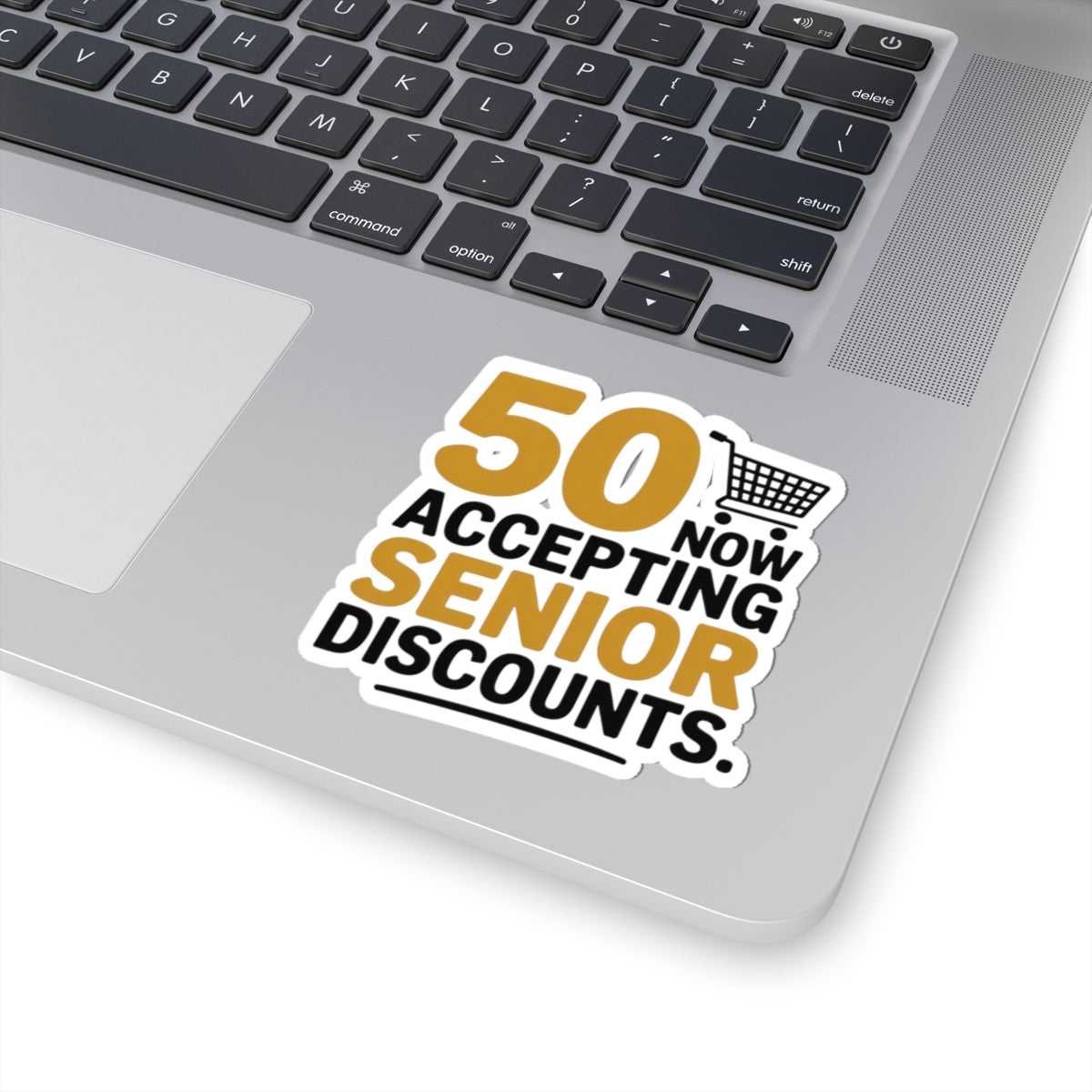 Humorous 50th Birthday Sticker - Senior Discount Vinyl Decal for Milestone Celebration Gifts