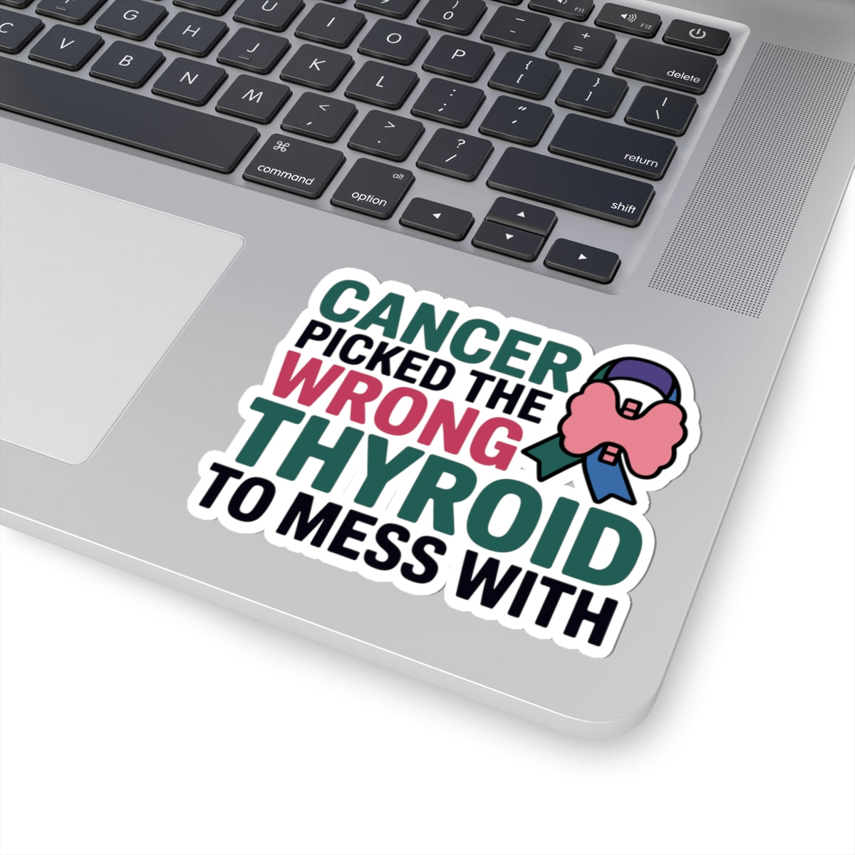 Thyroid Cancer Sticker - Resilient Warrior Vinyl Decal for Survivors, Patients, and Supportive Families