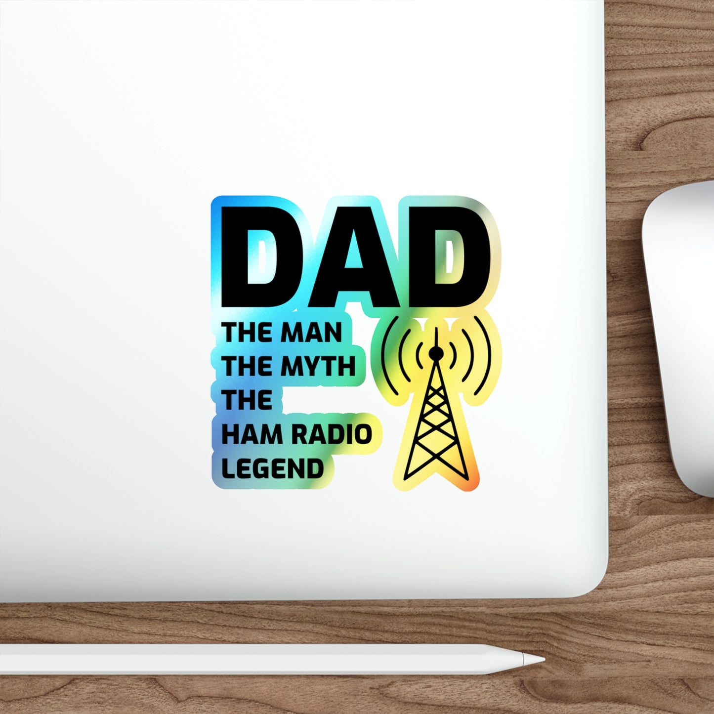 Amateur Ham Radio Operator Stickers Holographic Vinyl Decal - Morse Code & DXing for Radio Dads