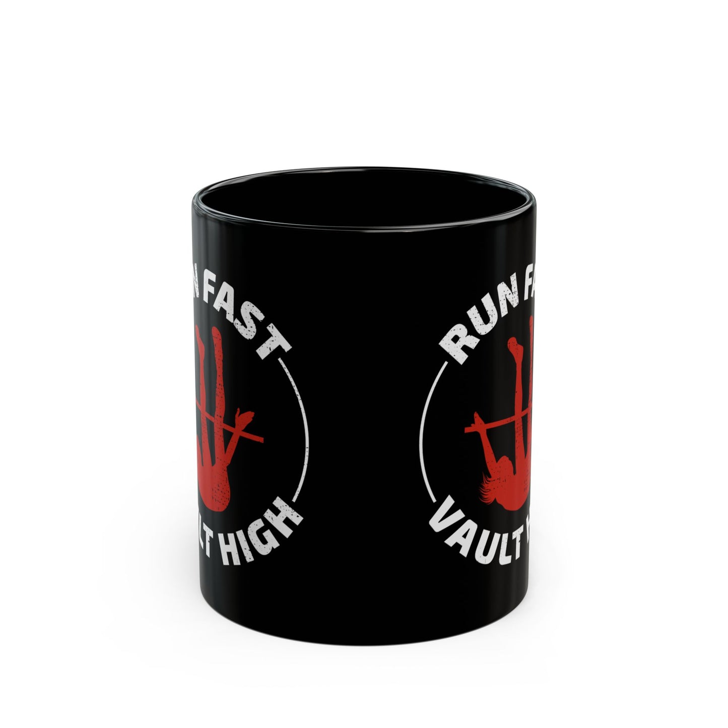 Pole Vault Mug Black – Vaulting Sports Cup for Field Track Fans and Motivated Jumpers 11 oz