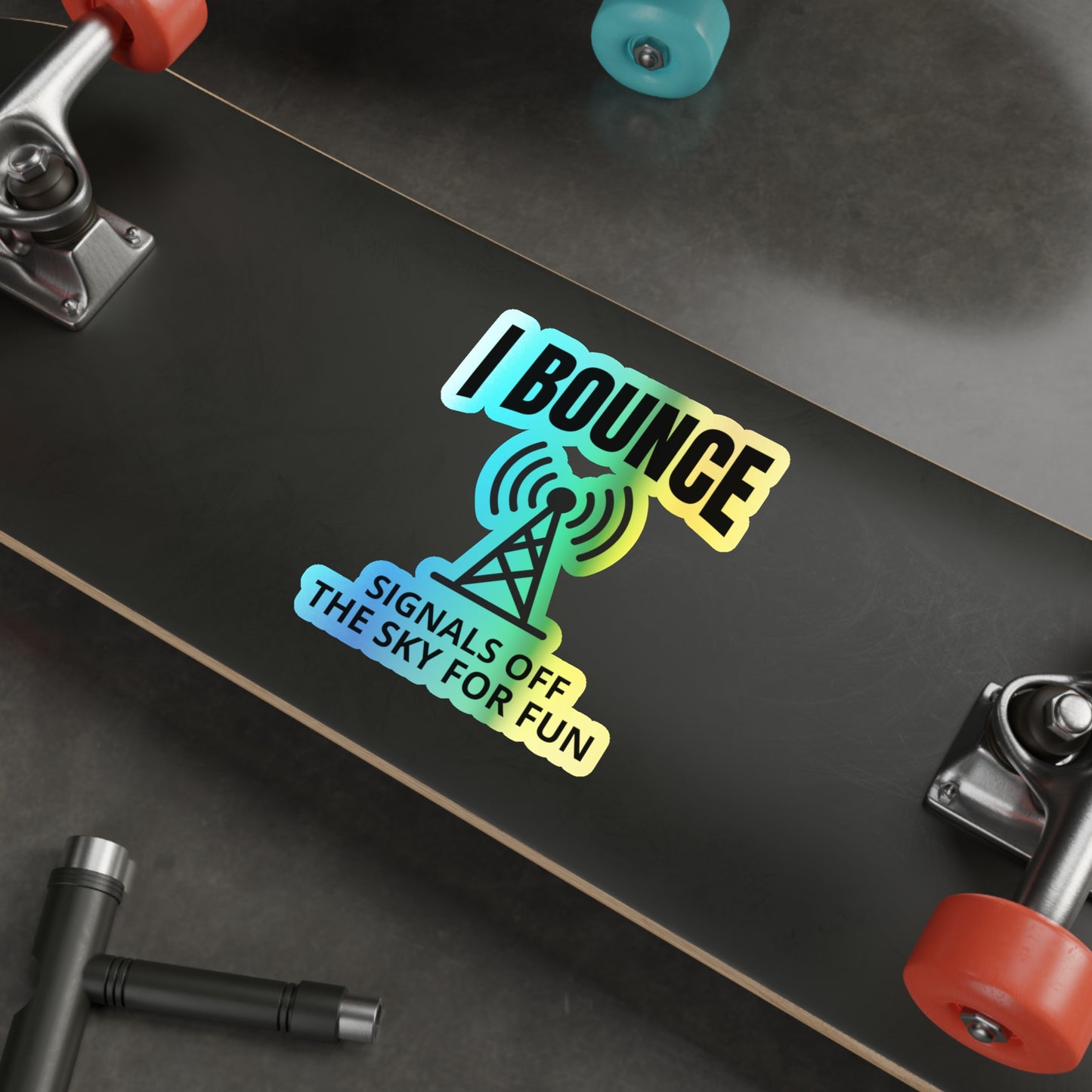 Ham Radio Operator Stickers Holographic Vinyl Decal