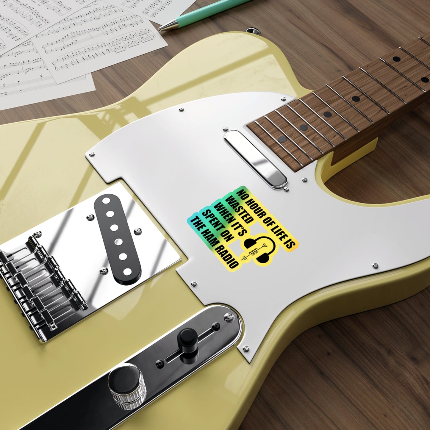 Amateur Ham Radio Operator Stickers Holographic Vinyl - Morse Code & DXing for Radio Enthusiasts Decal