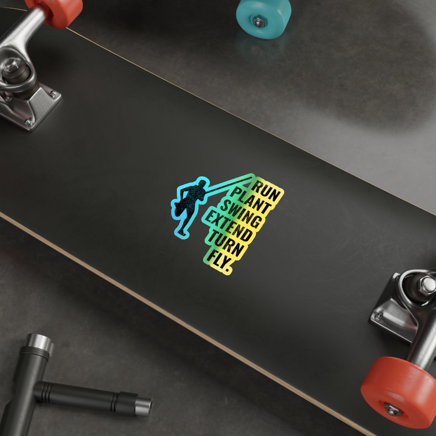 Stabhochsprung-Aufkleber, holografisch – Athleten-Training, Sprungaufkleber für Sportliebhaber