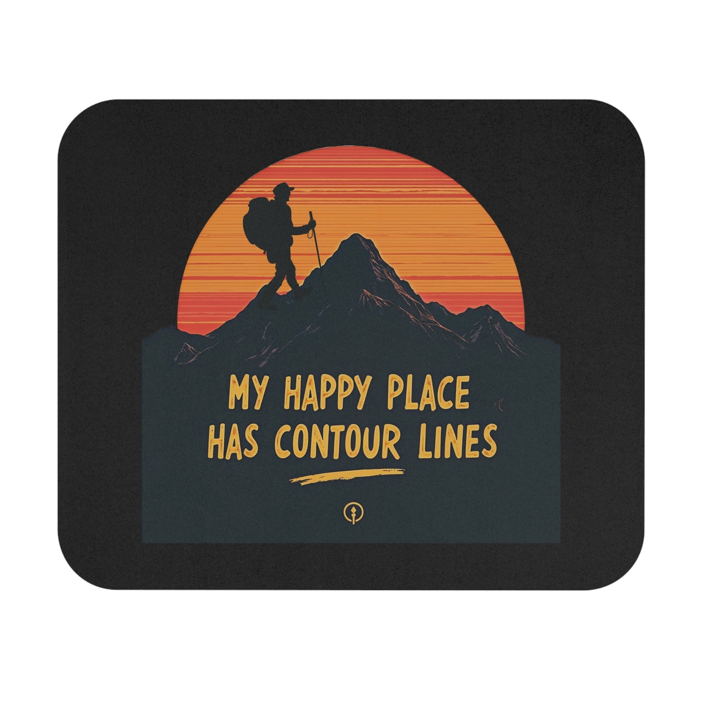 Topographic Hiking Outdoor Mouse Pad - Contour Line Non-Slip Rubber Base for Mountaineers & Explorers