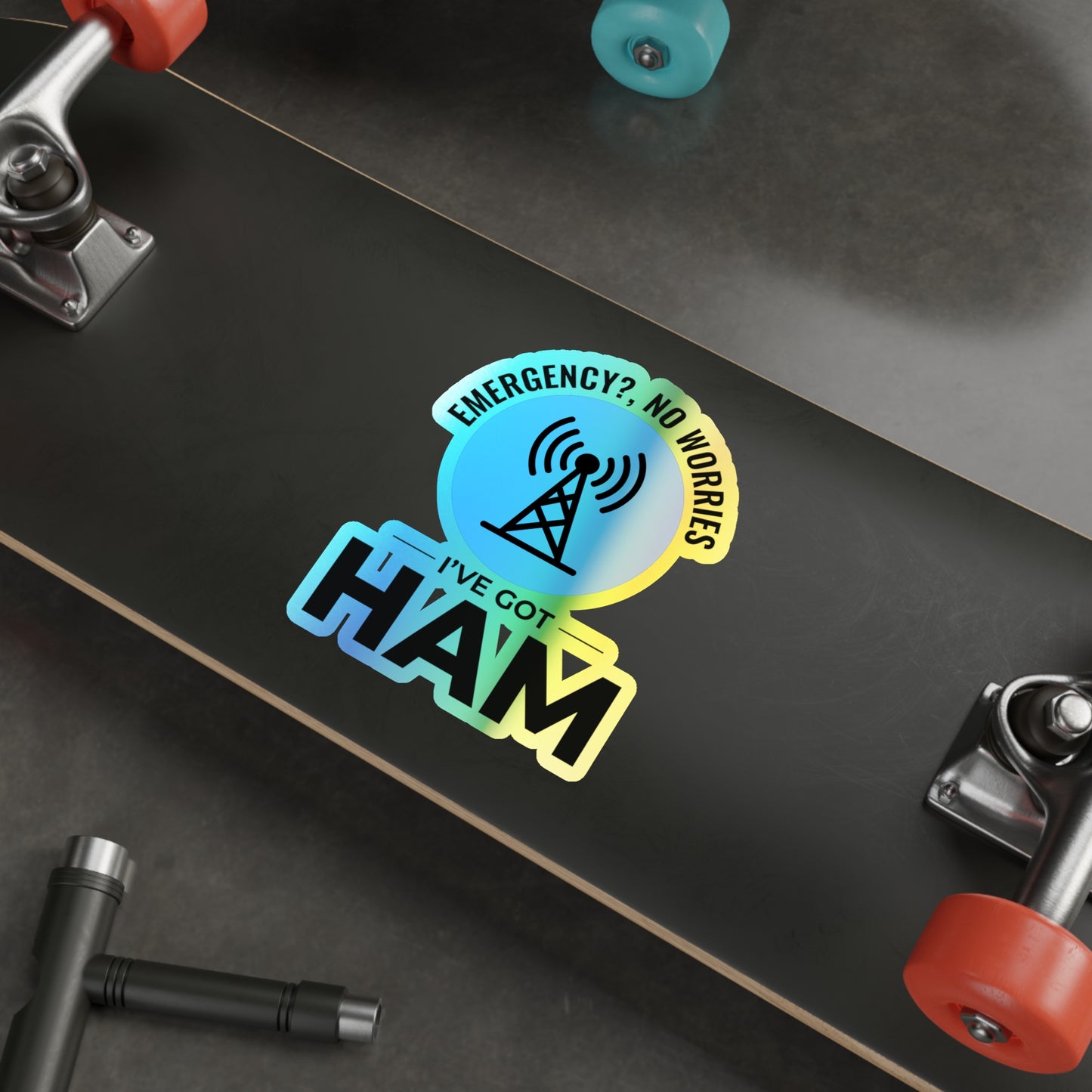 Amateur Ham Radio Operator Stickers Holographic Vinyl Decal - Morse Code & DXing