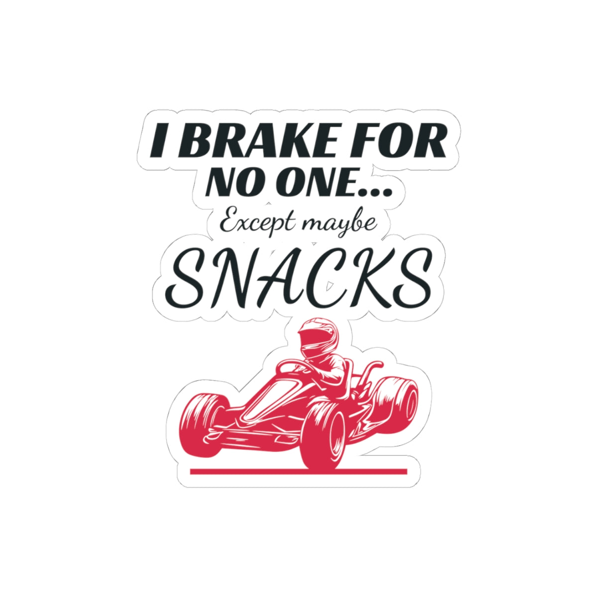 Go Kart Racing Stickers Vinyl Funny Decals for Helmet & Car