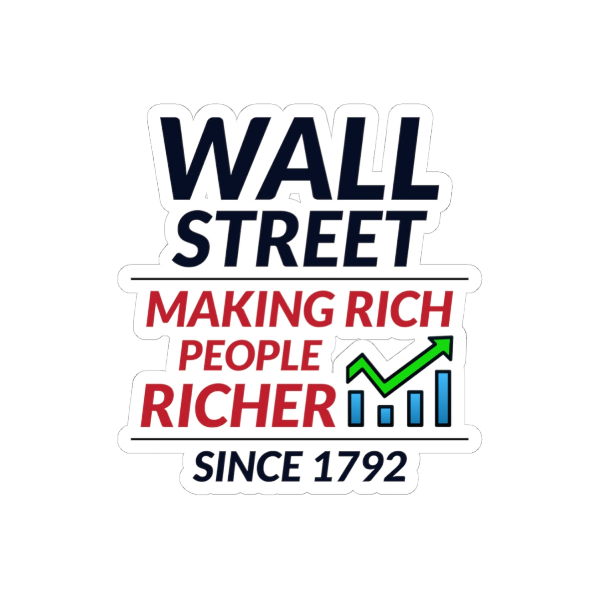 Wall Street New York Sticker - NYC Financial District Vinyl Decal for Finance Professionals and Traders