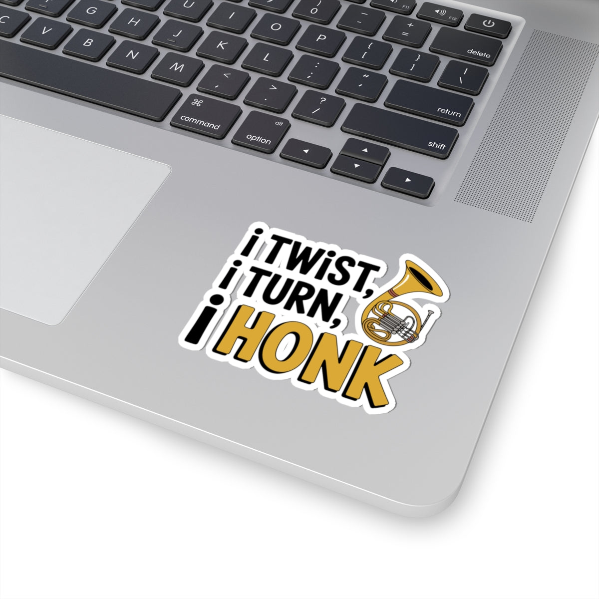 French Horn Process Sticker - Twist Turn Honk Vinyl Decal for Musicians, Students
