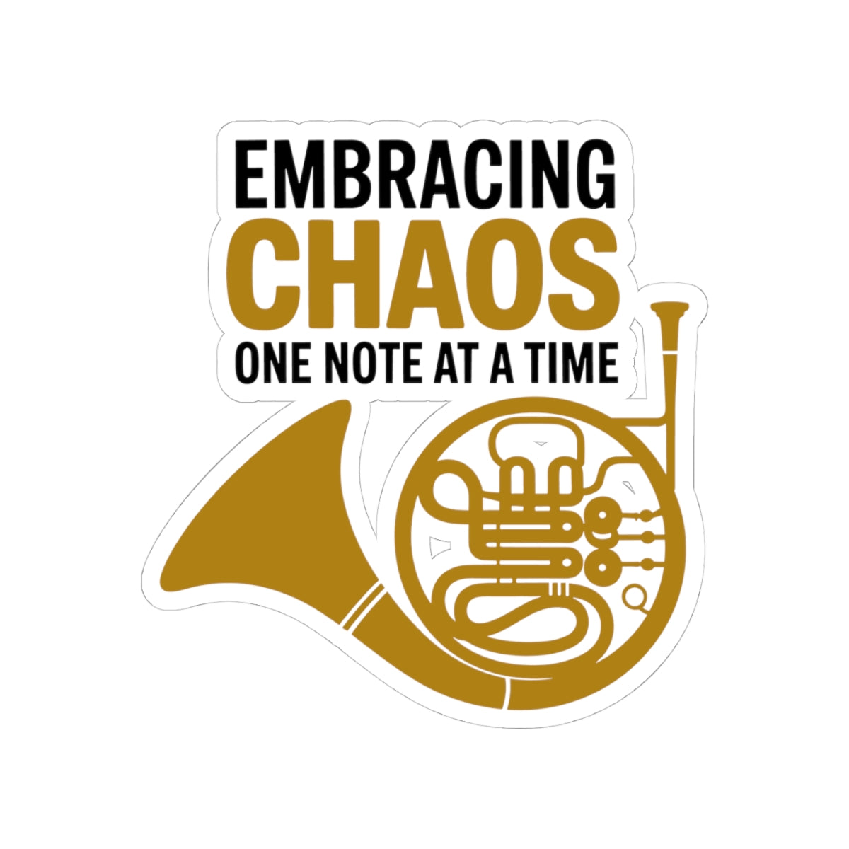 French Horn Sticker - Musical Chaos Vinyl Decal for Musicians