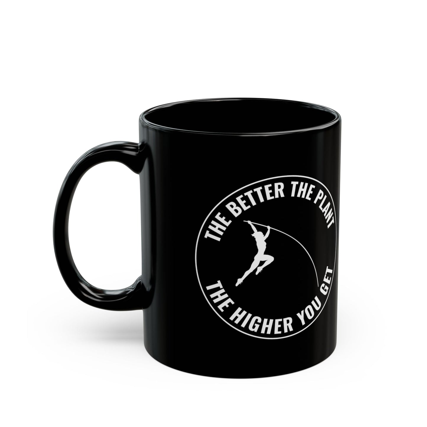 Pole Vault Mug Black – Motivational Quote Gift for Pole Vaulter, Track and Field Practice Mug 11 oz