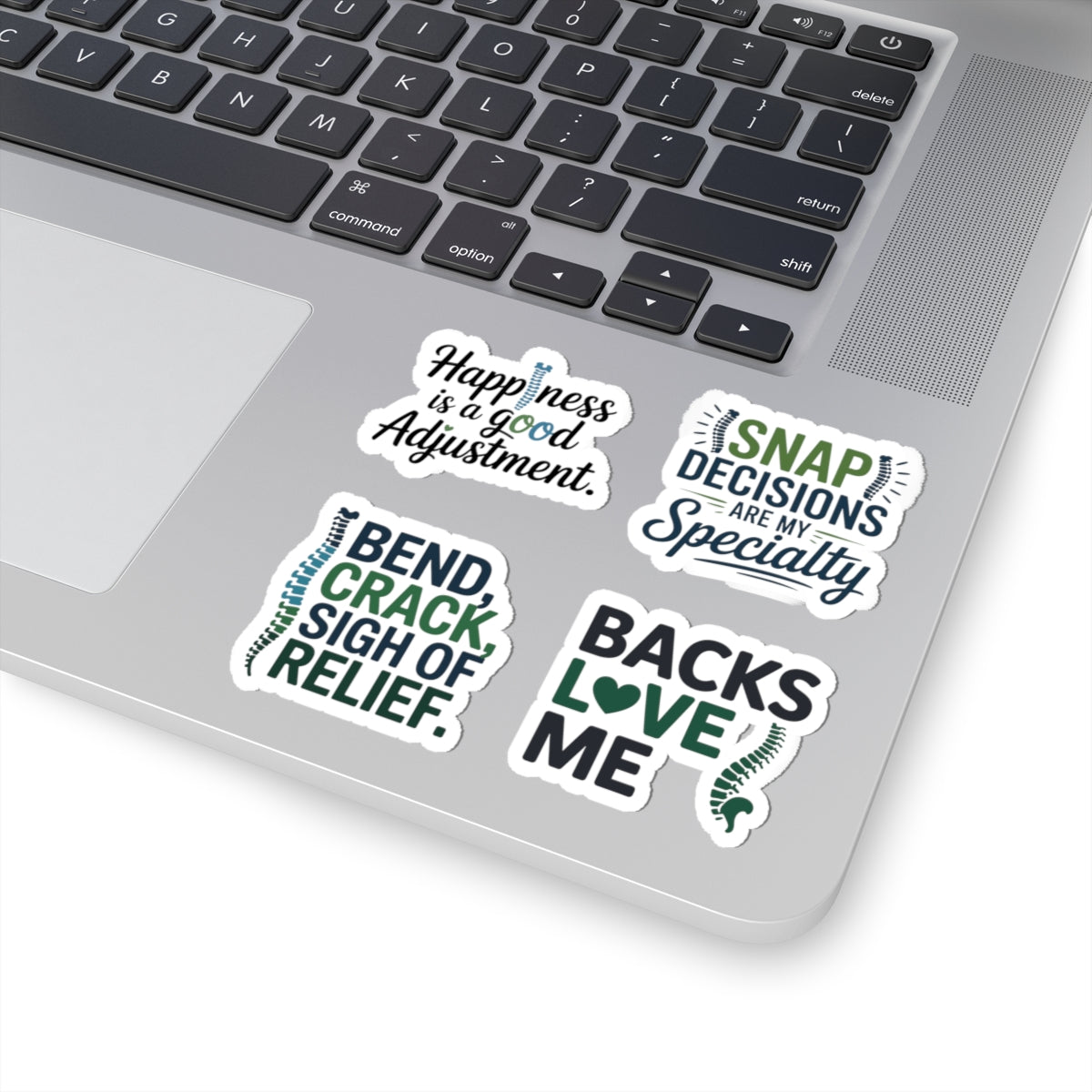 Chiropractor Sticker Pack – 4 PCS Funny Back Adjustment Decals for Chiropractic Doctors Spine Lovers