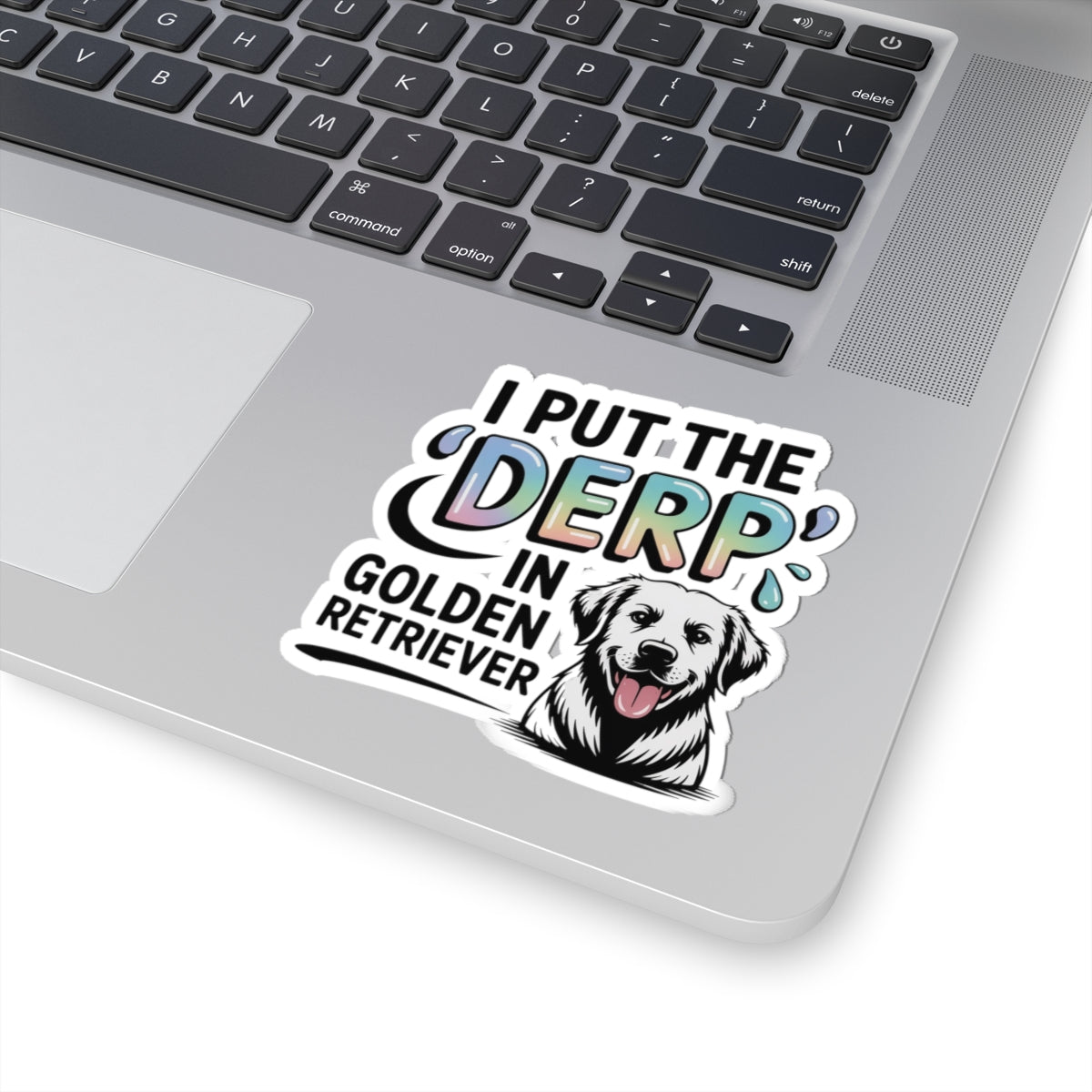 Golden Retriever Derp Sticker - Funny Dog Face Vinyl Decal for Pet Owners Animal Lovers Breed Enthusiasts