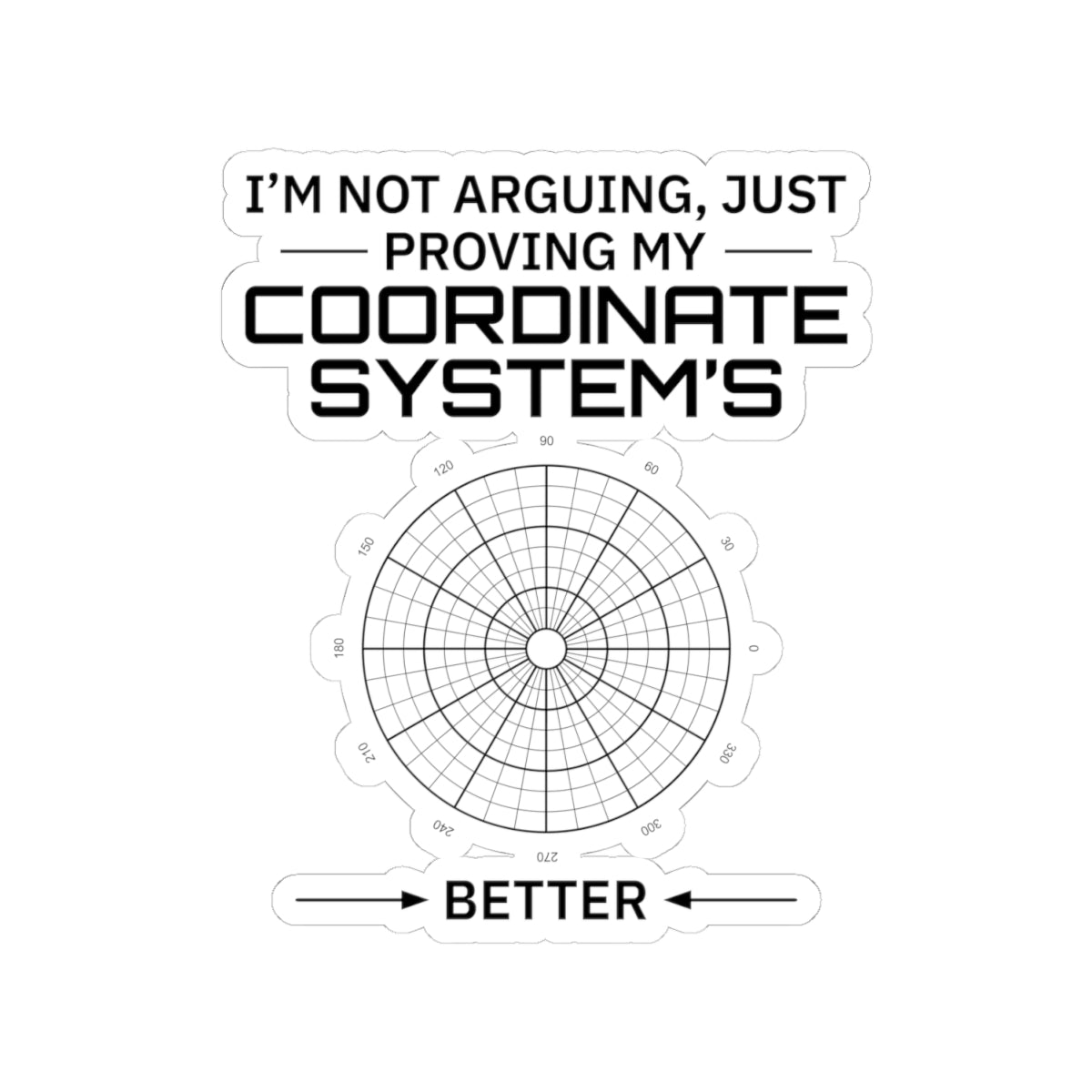 "Coordinate System Sticker - GIS Humor Vinyl Decal for Cartographers & Surveyors"