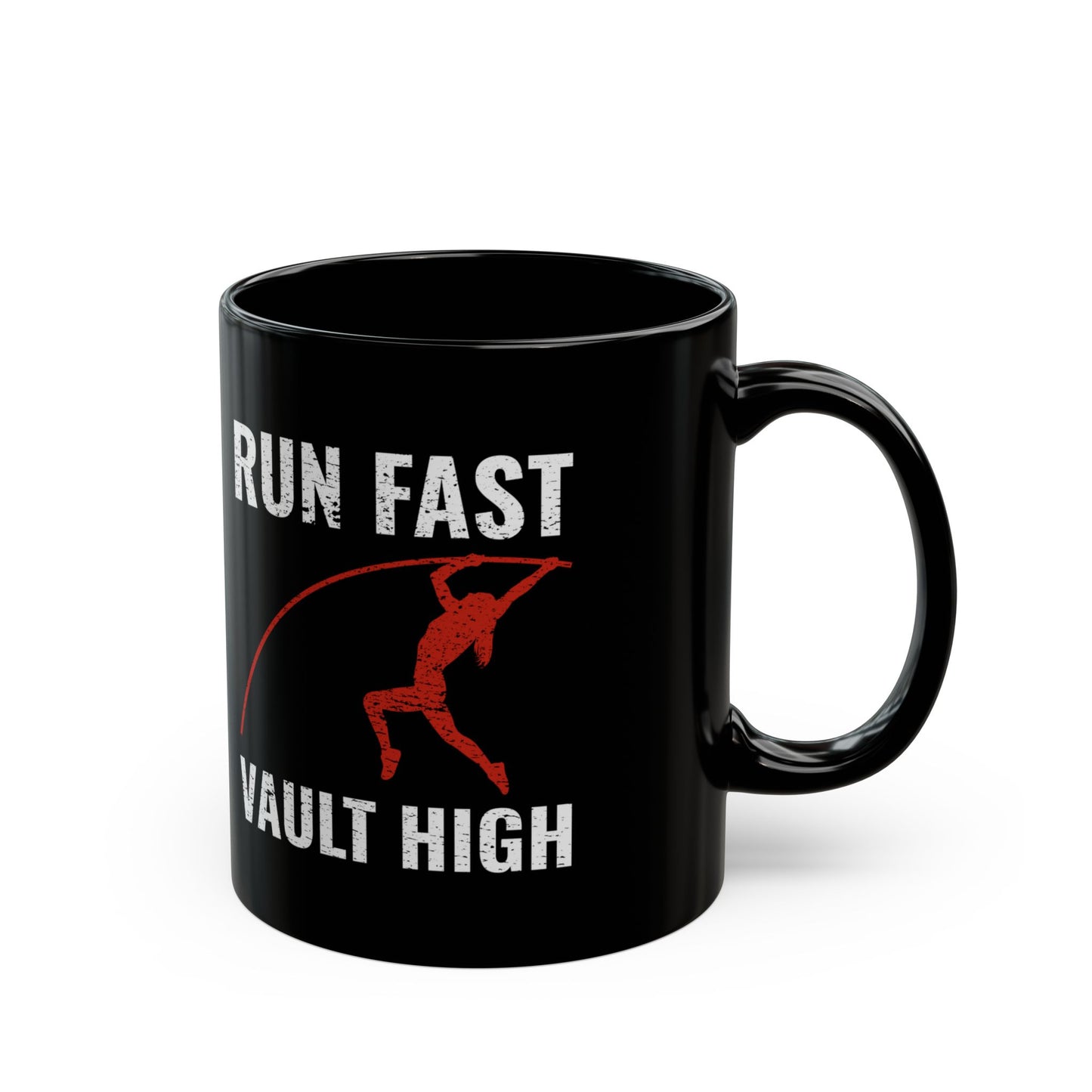 Pole Vault Mug Black – Track Vault Cup for Athletes and Sports Lovers 11 oz