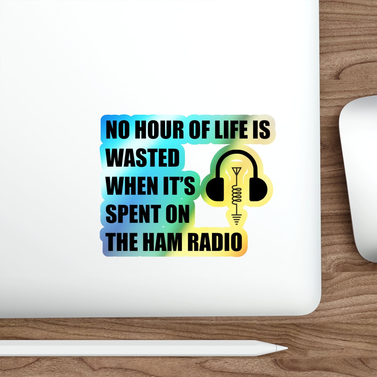 Amateur Ham Radio Operator Stickers Holographic Vinyl - Morse Code & DXing for Radio Enthusiasts Decal