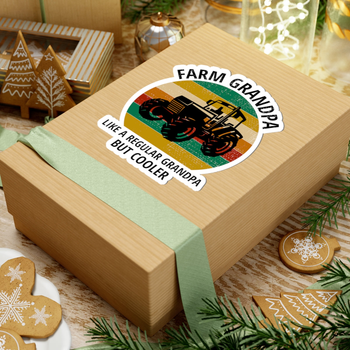 Farm Grandpa Cool Sticker - Agricultural Pride Vinyl Decal for Farmers & Family Traditions