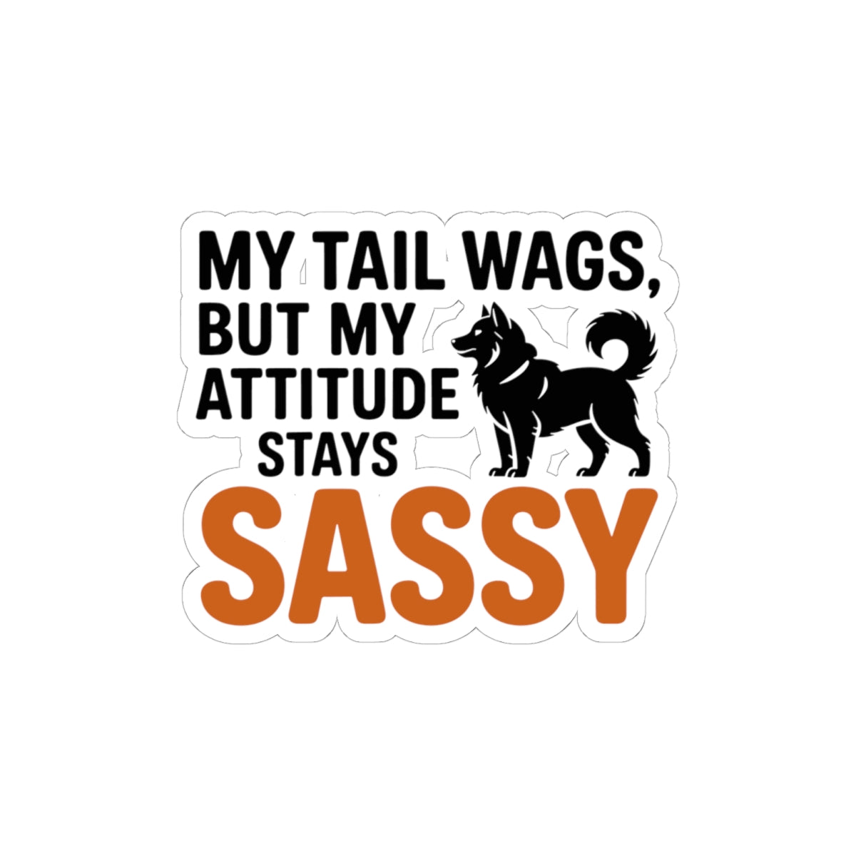 Sassy Tail Husky Sticker - Attitude Vinyl Decal for Siberian Dog Lovers