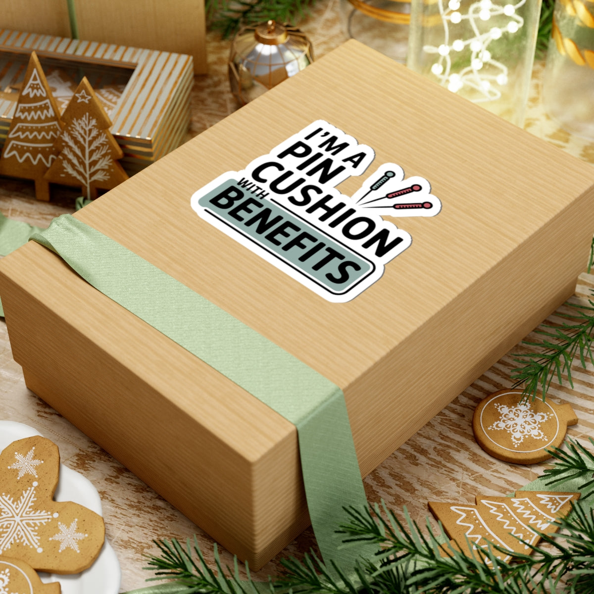 Acupuncture Humor Sticker - Pin Cushion Benefits Vinyl Decal for Acupuncturists, TCM Practitioners