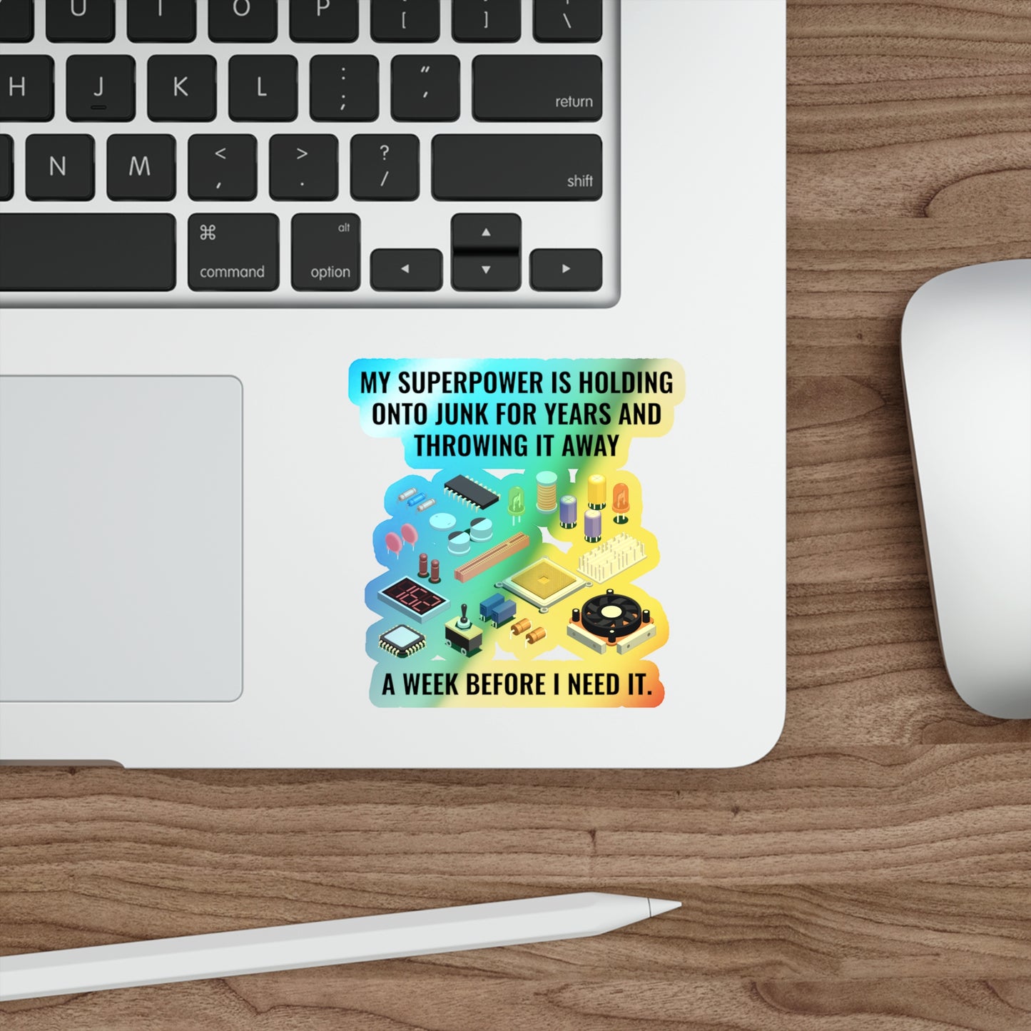 Amateur Ham Radio Operator Stickers Holographic Vinyl Decal - Shack Organizer & Parts Hoarder