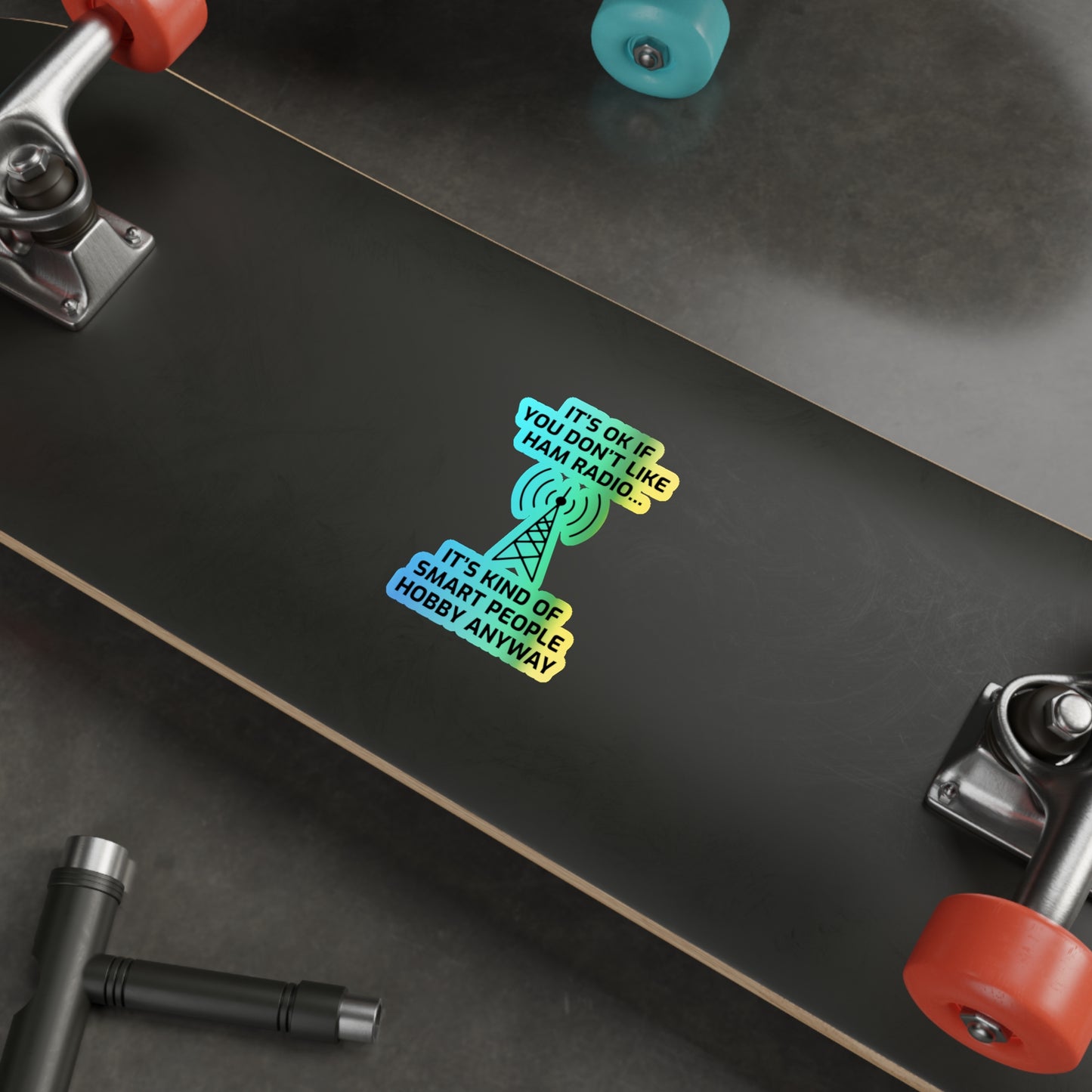 Amateur Ham Radio Operator Stickers Holographic Vinyl Decal - Morse Code & DXing for Tech Enthusiasts