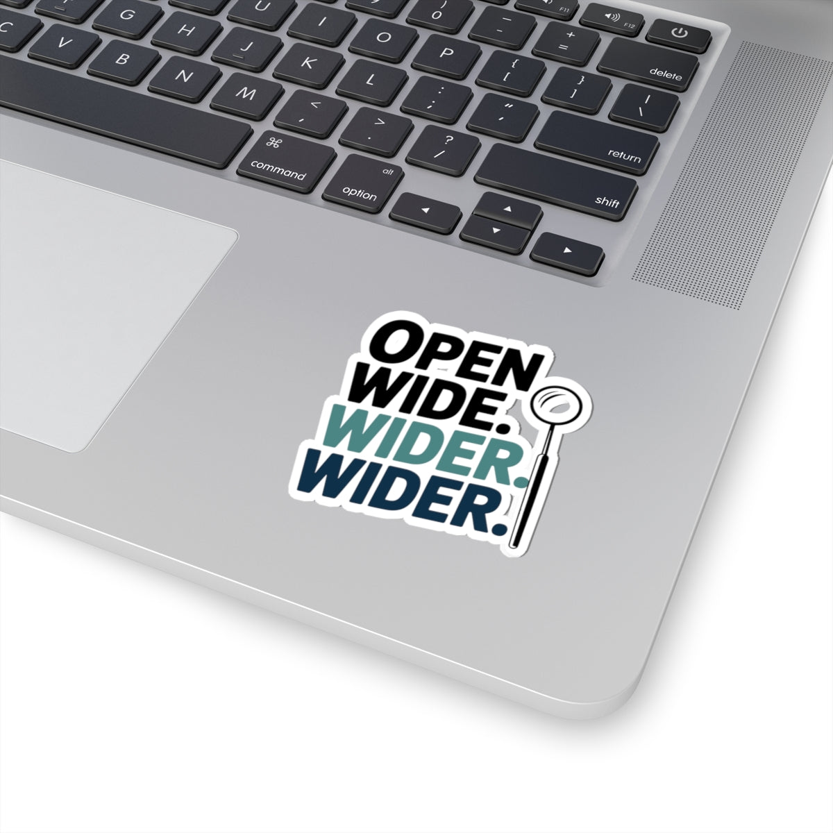 Dental Operatory Sticker - Open Wide Vinyl Decal for Dental Hygienists