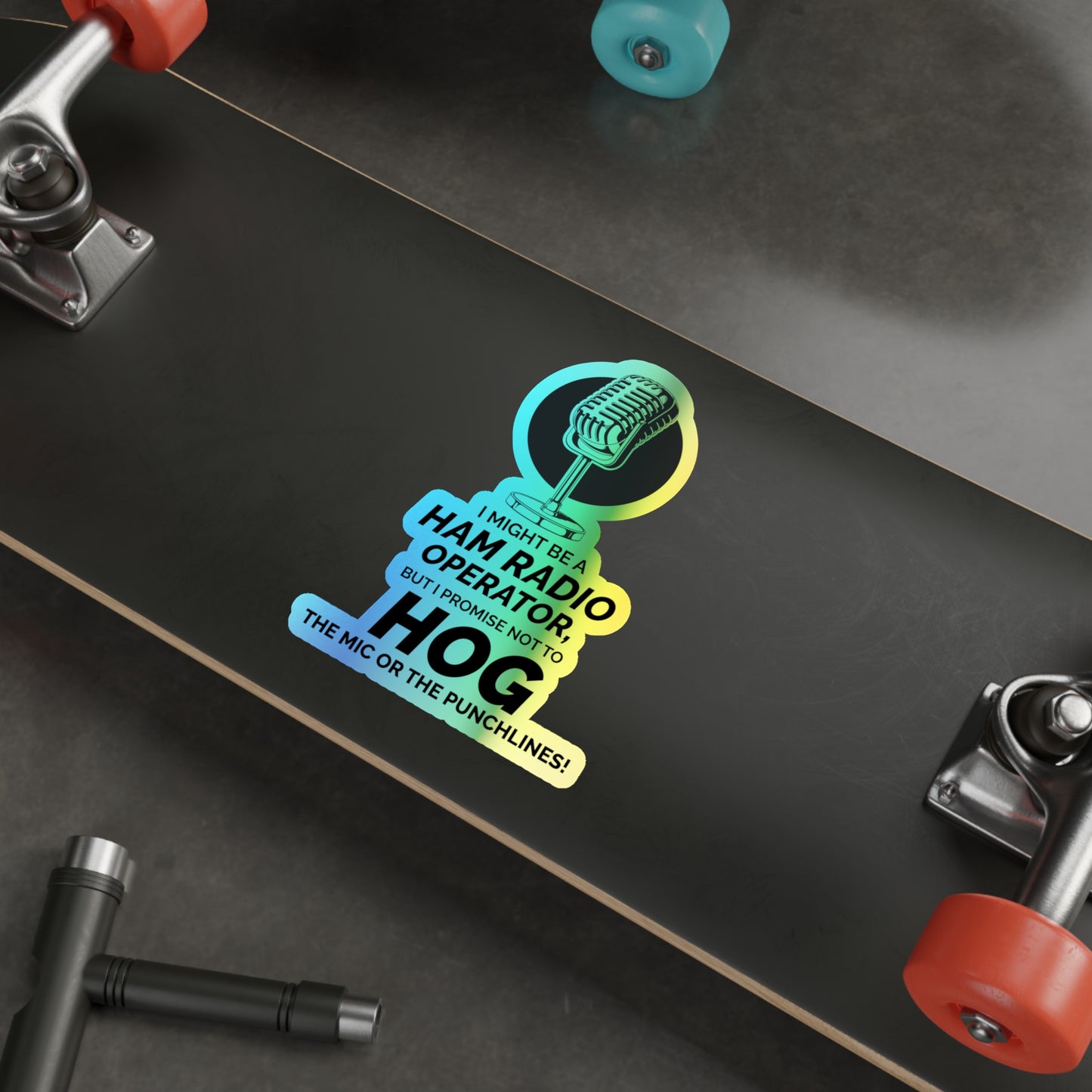 Amateur Ham Radio Operator Stickers Holographic Vinyl Decal - QSO Etiquette & Radio Humor