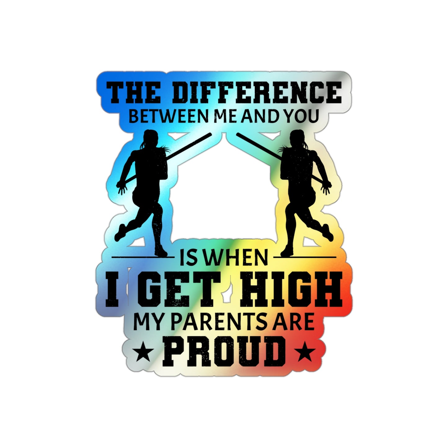 Pole Vault Sticker Holograpic– High Jump Athlete Silhouette Decal for Track & Field Enthusiasts