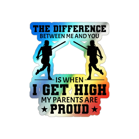 Pole Vault Sticker Holograpic– High Jump Athlete Silhouette Decal for Track & Field Enthusiasts