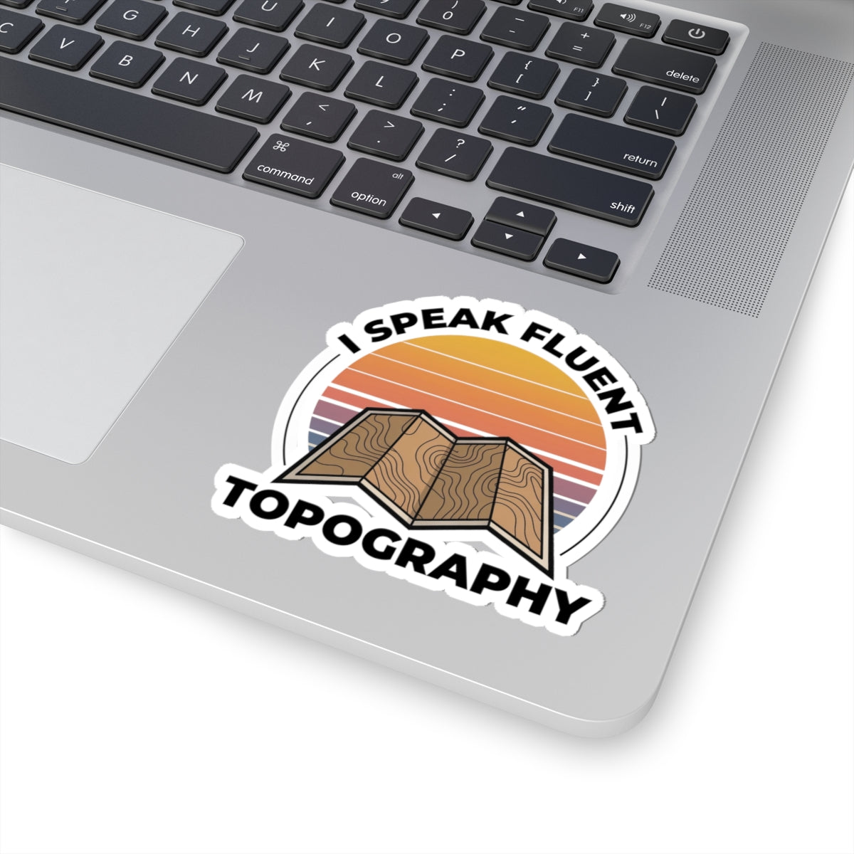Topography Pro Sticker - Contour Lines Vinyl Decal for Hikers & Geologists