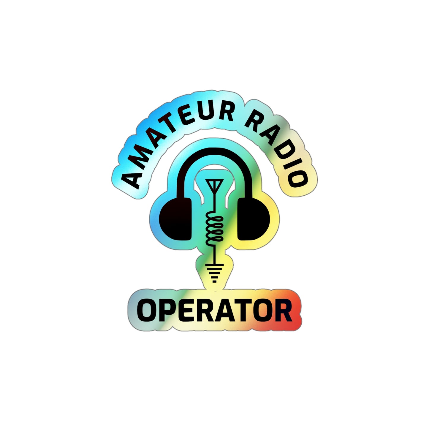 Amateur Ham Radio Operator Stickers Holographic Vinyl Decal - Call Sign & Shortwave for Radio Enthusiasts
